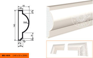 Фасадный молдинг Lepninaplast МВ-140/6