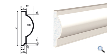 Фасадный молдинг Lepninaplast МВ-140/6