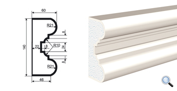 Фасадный молдинг Lepninaplast МВ-140/7