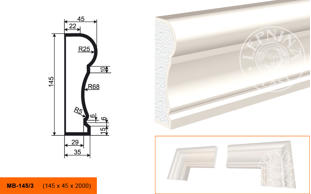 Фасадный молдинг Lepninaplast МВ-145/3