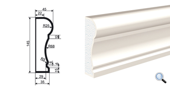 Фасадный молдинг Lepninaplast МВ-145/3