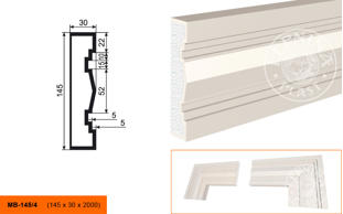 Фасадный молдинг Lepninaplast МВ-145/4