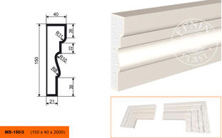 Фасадный молдинг Lepninaplast МВ-150/3