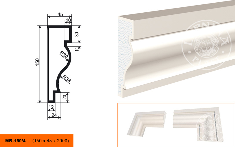 Фасадный молдинг Lepninaplast МВ-150/4