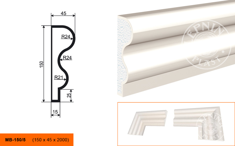 Фасадный молдинг Lepninaplast МВ-150/5