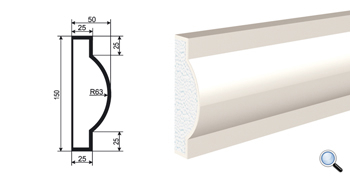 Фасадный молдинг Lepninaplast МВ-150/8