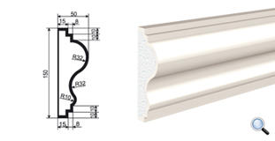 Фасадный молдинг Lepninaplast МВ-150/9