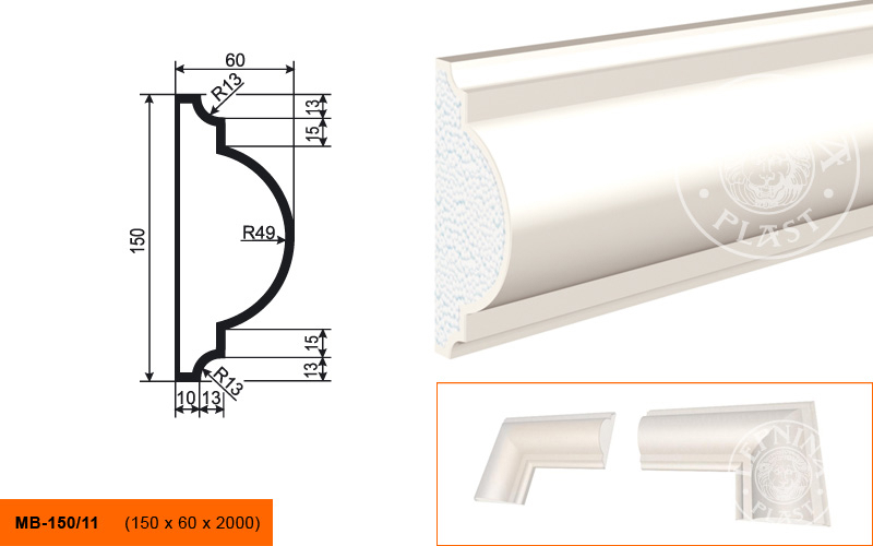 Фасадный молдинг Lepninaplast МВ-150/11