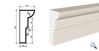Фасадный молдинг Lepninaplast МВ-155/3