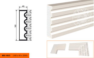 Фасадный молдинг Lepninaplast МВ-160/3