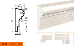 Фасадный молдинг Lepninaplast МВ-160/4