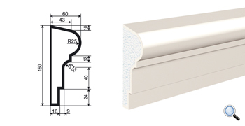 Фасадный молдинг Lepninaplast МВ-160/4