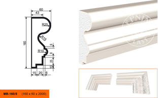 Фасадный молдинг Lepninaplast МВ-160/5