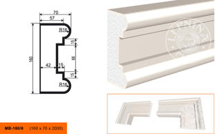 Фасадный молдинг Lepninaplast МВ-160/6