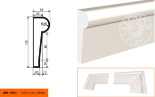 Фасадный молдинг Lepninaplast МВ-170/1