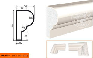 Фасадный молдинг Lepninaplast МВ-170/3