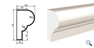 Фасадный молдинг Lepninaplast МВ-170/3