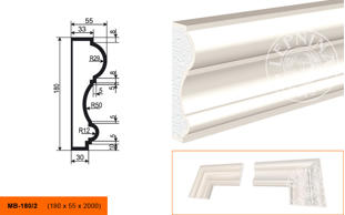 Фасадный молдинг Lepninaplast МВ-180/2