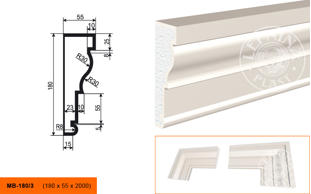 Фасадный молдинг Lepninaplast МВ-180/3