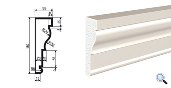 Фасадный молдинг Lepninaplast МВ-180/3
