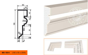 Фасадный молдинг Lepninaplast МВ-180/4