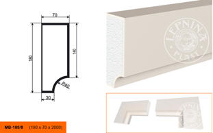 Фасадный молдинг Lepninaplast МВ-180/8