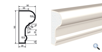 Фасадный молдинг Lepninaplast МВ-180/10