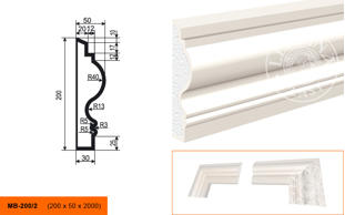 Фасадный молдинг Lepninaplast МВ-200/2