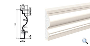 Фасадный молдинг Lepninaplast МВ-200/2