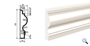 Фасадный молдинг Lepninaplast МВ-200/2