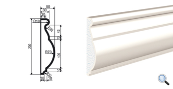 Фасадный молдинг Lepninaplast МВ-200/3