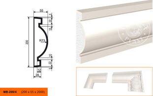 Фасадный молдинг Lepninaplast МВ-200/4