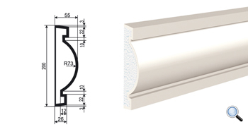 Фасадный молдинг Lepninaplast МВ-200/4