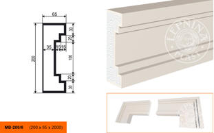 Фасадный молдинг Lepninaplast МВ-200/6