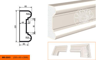 Фасадный молдинг Lepninaplast МВ-220/2