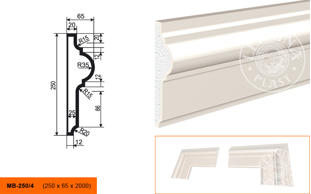 Фасадный молдинг Lepninaplast МВ-250/4