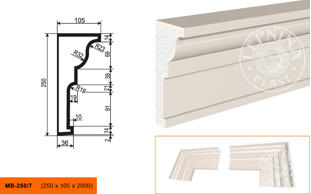 Фасадный молдинг Lepninaplast МВ-250/7