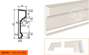 Фасадный молдинг Lepninaplast МВ-300/1