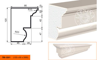 Фасадный подоконник Lepninaplast ПВ-120/1