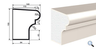 Фасадный подоконник Lepninaplast ПВ-155/2