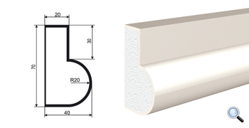Молдинг цокольный для фасада Lepninaplast ЦВ-70/1