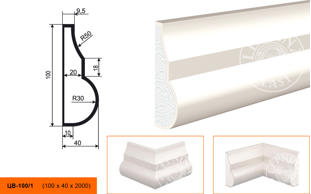 Молдинг цокольный для фасада Lepninaplast ЦВ-100/1