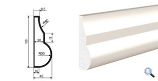 Молдинг цокольный для фасада Lepninaplast ЦВ-100/1