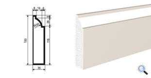 Молдинг цокольный для фасада Lepninaplast ЦВ-150/1