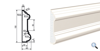 Молдинг цокольный для фасада Lepninaplast ЦВ-150/2