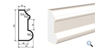 Молдинг цокольный для фасада Lepninaplast ЦВ-150/3
