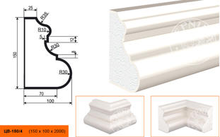 Молдинг цокольный для фасада Lepninaplast ЦВ-150/4