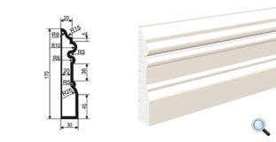 Молдинг цокольный для фасада Lepninaplast ЦВ-170/1