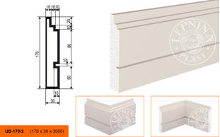 Молдинг цокольный для фасада Lepninaplast ЦВ-170/2