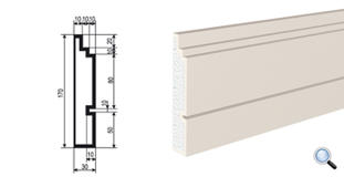 Молдинг цокольный для фасада Lepninaplast ЦВ-170/2